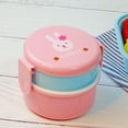 thumbnail image 1 of Cute Bright Color Lunch Box Mini Bento Box Double-Layer Lunch Box for Car Travel Work Picnic, 1 of 2