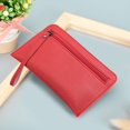 thumbnail image 1 of Bolsa Cartera de mano con cremallera sólida para mujer monedero de cuero para teléfono suaves (rojo) JShteea Para Estrenar, 1 of 6
