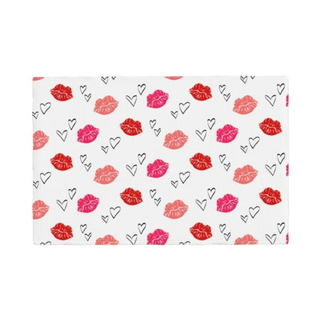 

Placemats Set of 4 Red Lips 1 Heat Resistant Non - Slip Place mats Waterproof table mat for Kitchen Dining-4片装