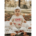 thumbnail image 4 of BemeyourBBs Newborn Boy Valentines Day Romper Outfits Lover Boy Letter Embroidery Long Sleeve Jumpsuit Hat Spring Fall Winter Clothes, 4 of 9