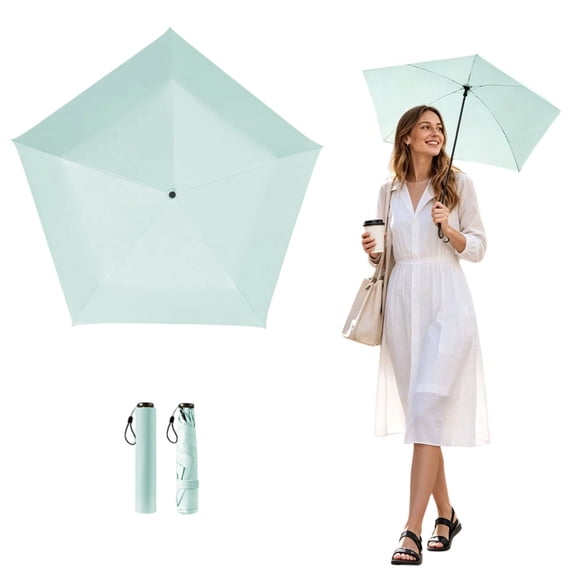 Japan Pencil Umbrella, Ultra-Lightweight Compact All-Weather Umbrella, UPF 50 Sun & Rain Folding Pocket Canopy for Backpack & Handbag