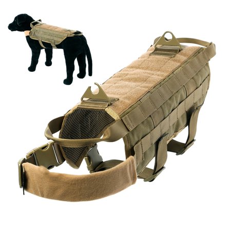Denim Dog Harness Vest - Tactical Dog Harness Vest Nylon Training Military Patrol K9 Service Dog Dog Vest Jacket with Handle For Small Medium Large Dogs