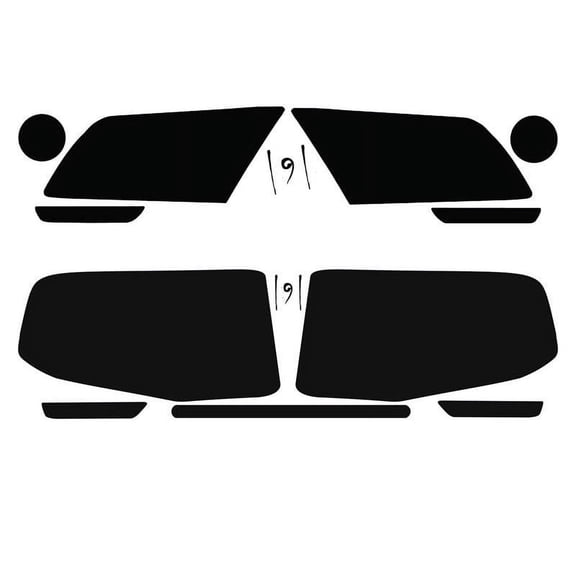 Mustang (Non-GT) Pre-Cut Vinyl Overlay Complete Headlight and Taillight Plus Tint (2010 2011 2012) Dark