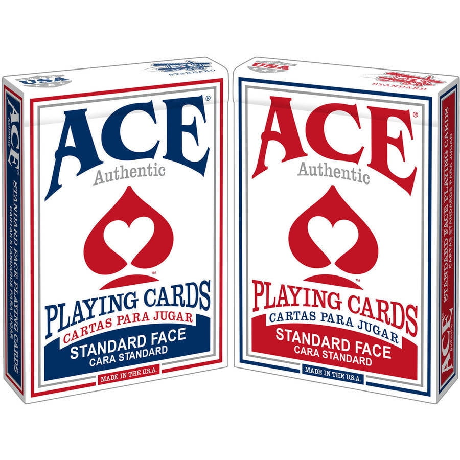 1 BLACK SET OF CARDS ACE 100% PLASTIC CASINO CARDS IN TIN 2PACK 1 RED 