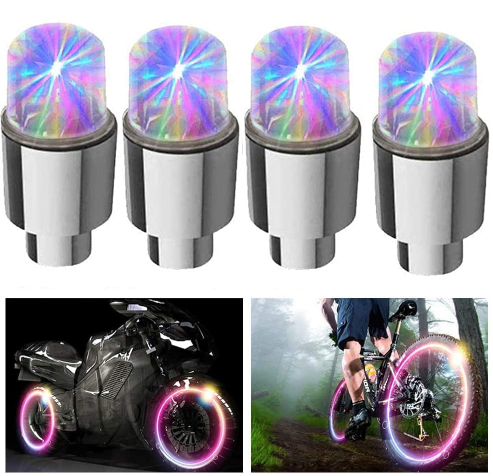 8pcs Bike Bicycle Car Motorcycle Wheel Tire Valve Cap Neon Lamp LED Flash Light