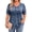 Gradient-Navy, variant on Plus Size Women Blouses Casual Button V Neck tunic tops Summer Short Sleeve Shirts