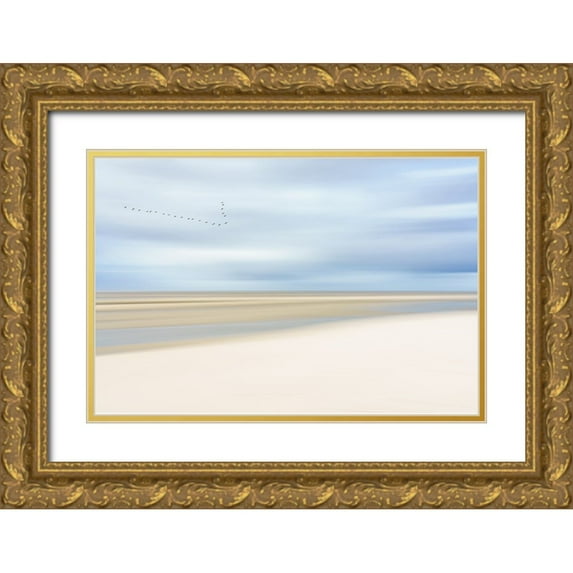 Reichelt, Dieter 24x17 Gold Ornate Wood Framed with Double Matting Museum Art Print Titled - At the ocean III