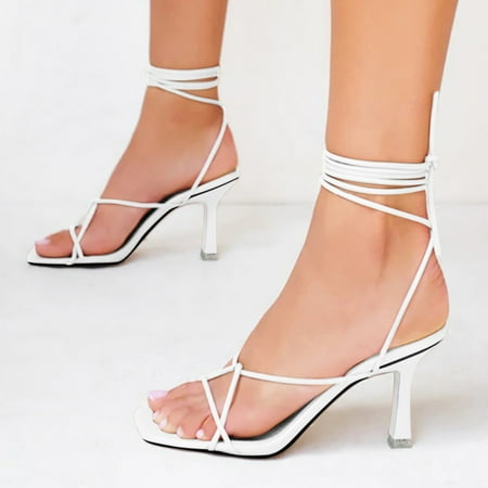 

Mishuowoti Fashion Women s High Heels Breathable Lace Up Shoes Casual Sandals