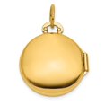 thumbnail image 3 of Auriga 14k Yellow Gold White Rhodium Diamond 16mm Round Locket for Women(L- 23mm, W- 17mm), 3 of 6