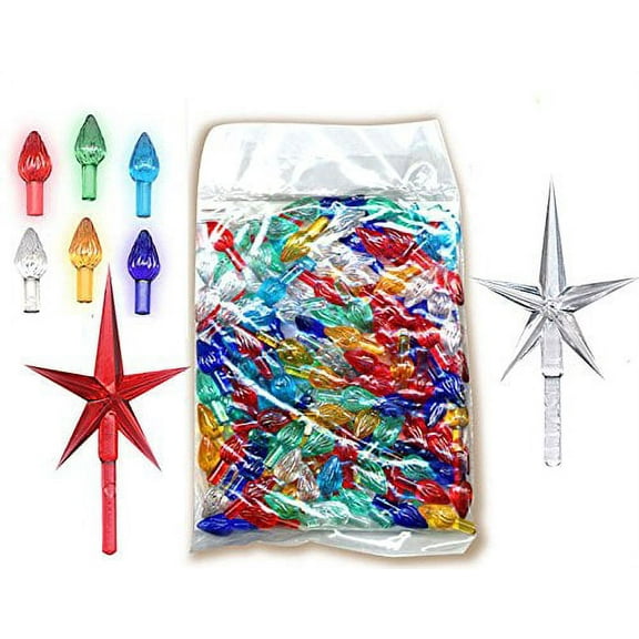 National Artcraft MEDIUM Twist-Style Ceramic Christmas Tree Lights - ASSORTED COLORS - (146 Pieces)