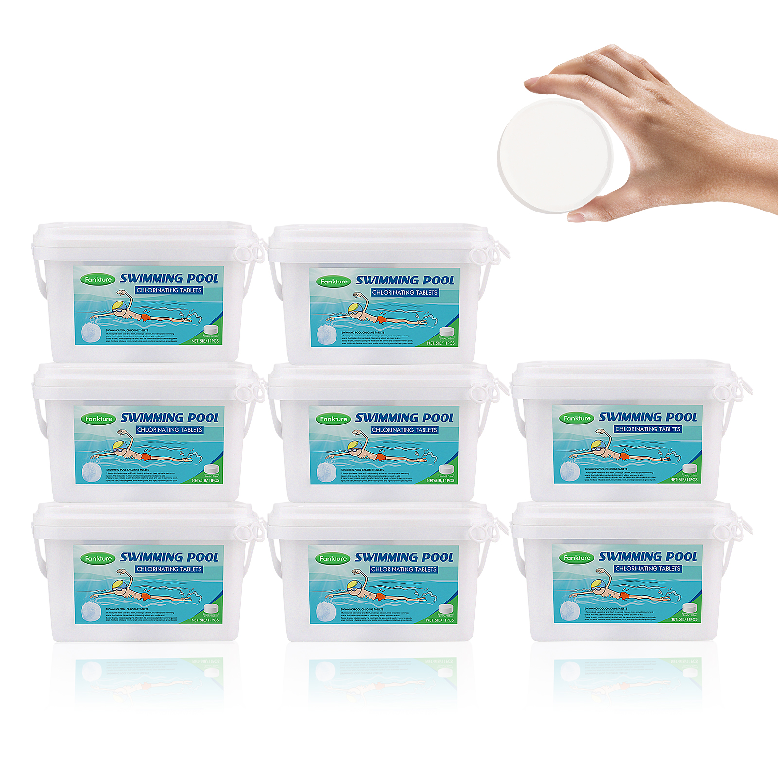 3 Inch Stabilized Chlorine Tablets for Sanitizing Swimming Pools Individually Wrapped, Slow