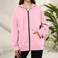 thumbnail image 4 of Mohiass Fall Zip Up Hoodie Women Plain Oversized Hooded Sweatshirts 2025 Fashion Winter Soft Casual Warm Jackets Pink XL, 4 of 5