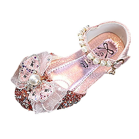 

nsendm Female Shoes Girls Dress Wedge Shoes Rhinestone Color Matching Gradient Spring Shoes for Girls Shoes Kids Girls Red 8