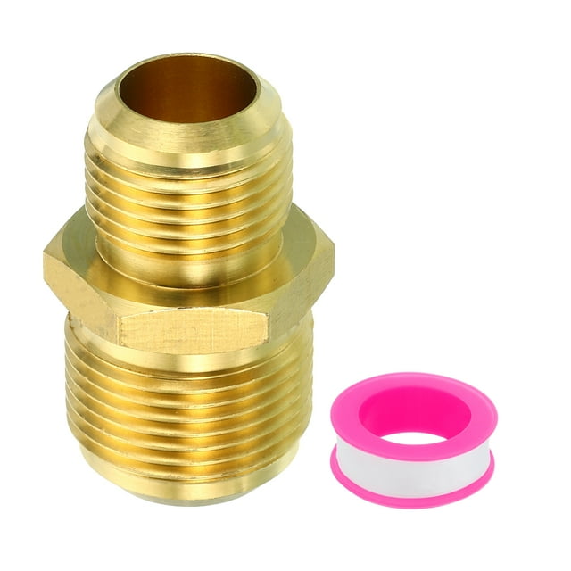 Unique Bargains 5/8 Inch Male Flare x 3/4 Inch Male Flare Connector, Brass Adapter Reducing Union Tube Coupler