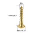 thumbnail image 2 of Tornillos para madera Uxcell M3 x 16mm con cabeza redonda ranurada de latón, paquete de 50, 2 of 5