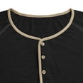thumbnail image 6 of hotojiny Men's Long Sleeve Henley Shirts Cotton 3-Button Spring Casual T-Shirts Comfy Crew Neck Soft Muscle Tops(Black,XX-Large), 6 of 6