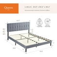 thumbnail image 2 of Queen Bed Frame, Upholstered Queen Size Platform Bed Frame with Headboard, Wood Slats Support, No Box Spring Needed, Noise Free, Grey, 2 of 8