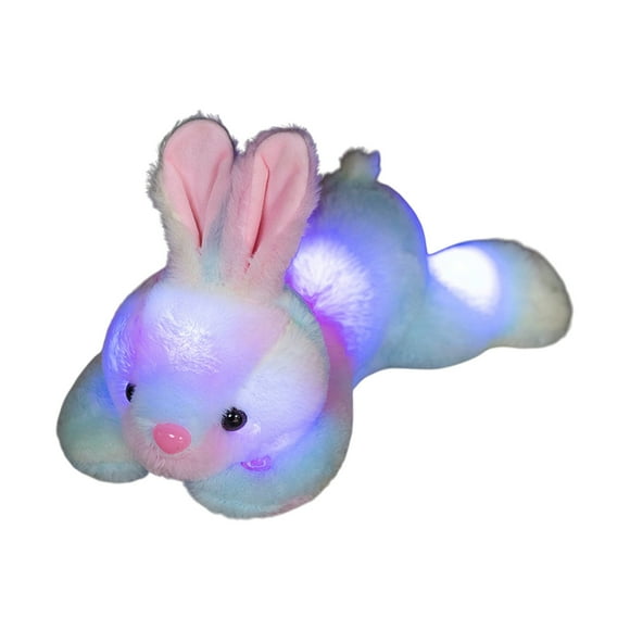 Aodebiao Glow in The Dark Bunny Plush Stuffed Animal Soft Fluffy LED Night Light Toy for Toddlers Sleep Aid Cuddly Comfort Gift