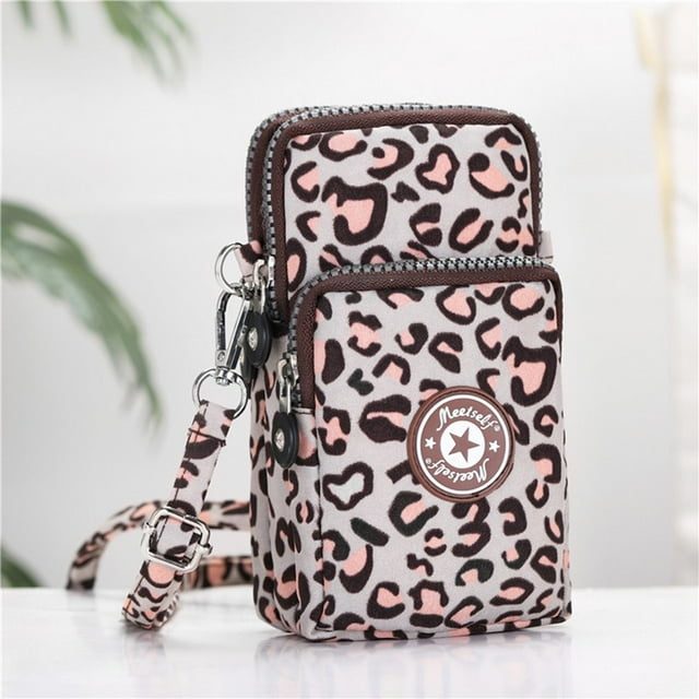 Woman‘s Cell Phone Bag with Large Capacity Wrist Strap Prints Design for Outdoor School Office Commute