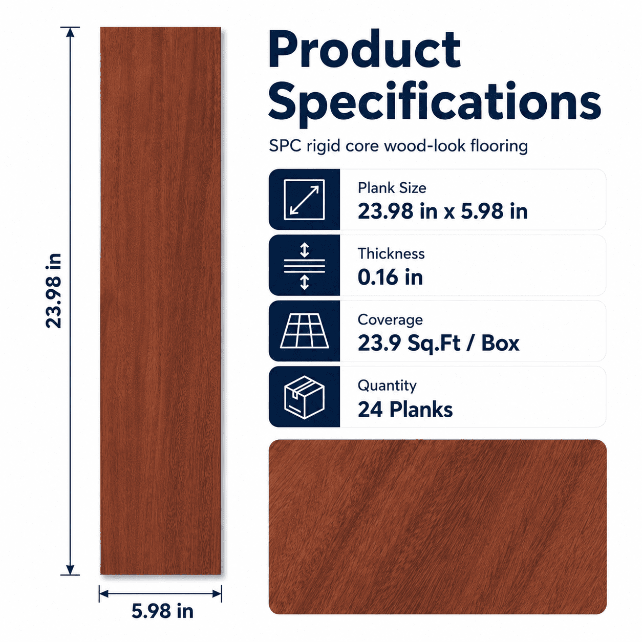 Yeslife 24-Piece Interlocking Luxury Vinyl Flooring Tile, 23.98 x 5.98 in., Coffee Oak SPC Rigid Core, 23.9 sq. ft.