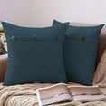 thumbnail image 4 of HongHeng Set of 2 Square Pillow Covers 17 x 17 Farmhouse Boho Pillow Covers with Coconut Buttons for Sofa Couch Living Room Bedroom Farmhouse Décor for the Home, 4 of 6