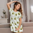 thumbnail image 3 of Yiaed Avocado of a Hear Print Women's Loose-Fit Short Sleeve Nightgown, Soft and Comfortable Sleep Dress for Relaxation and Sleepwear, 3 of 6