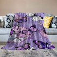 thumbnail image 2 of Shiartex Butterfly Blanket Purple Butterflies Throw Blanket Ultra Soft Flannel Beautiful Butterfly Blanket Gifts for Adults Kids 40x50in, 2 of 6