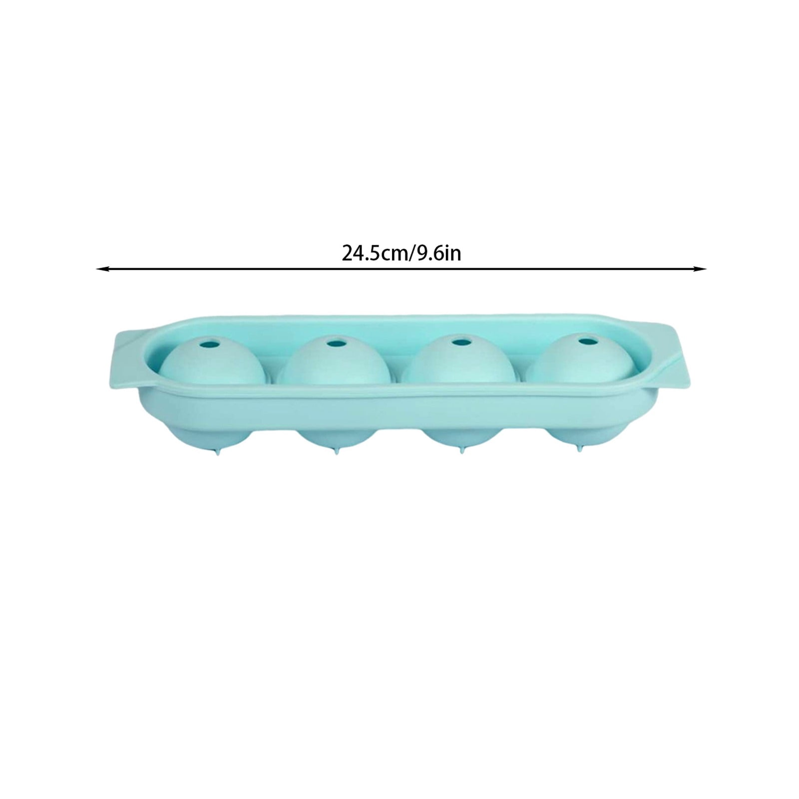 Silicone Ice Cube Tray with Lid, 4 Grids Large Spherical Ice Ball Mold for Cocktails, Easy Release Flexible Freezer Tray, Single-Row Ice Cube Maker 1-4PC