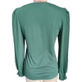 thumbnail image 3 of Blusa de manga larga con cuello en V y encaje, blusa larga y elegante con cuello en V y encaje para mujer, blusa tipo túnica con cuello en V y encaje, experiencia incomparable, 3 of 3