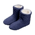 thumbnail image 5 of Dakaela Women's Men's Fuzzy Bootie Slippers Soft Cozy Plush Floor Socks Booties Fleece Lined Warm Winter House Shoes Navy Size 5.5, 5 of 7