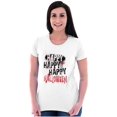 thumbnail image 3 of Happy Halloween Spooky Macabre Horror Womens Slim Fit Graphic Tee Brisco Brands X, 3 of 5