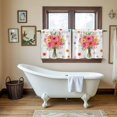 thumbnail image 4 of Spring Flowers Tier Curtains 36 Inch Length, Pastoral Daisy Leaves Rustic Botanical Cafe Short Curtains for Bathroom Over Sink, Small Kitchen Curtain Light Filtering Drapes 2 Panels 27.5"Wx36"L, 4 of 8