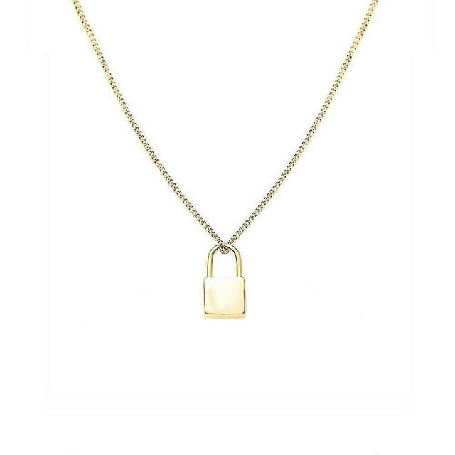 18k Gold Plated Padlock Necklace Letter Necklaces For Women Minimalist