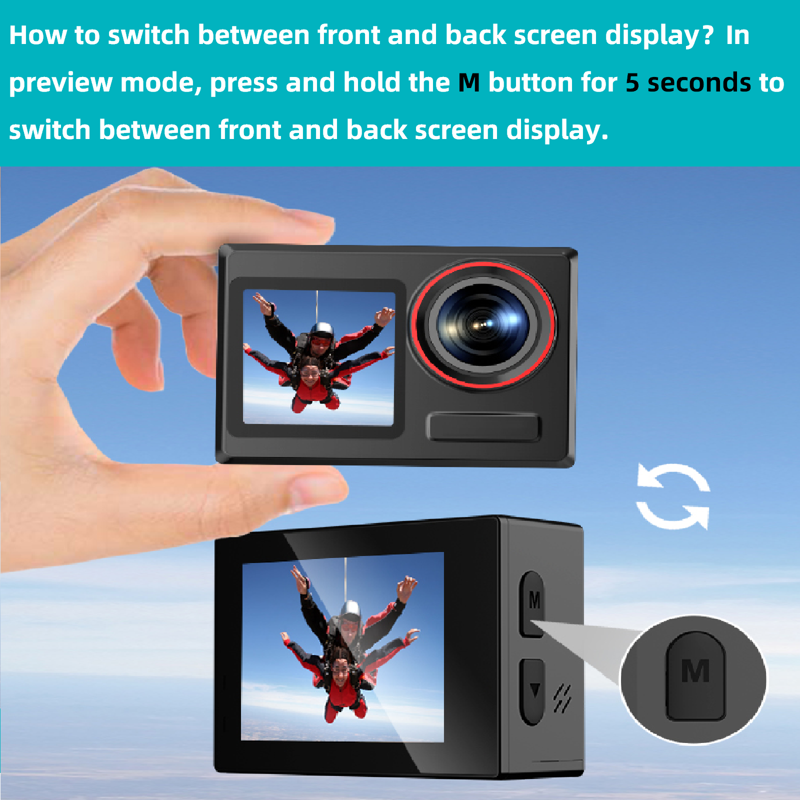 Froura 4K 60FPS Action Camera with Dual Screens photo 7