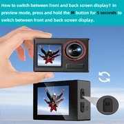 Action Camera 4K 60FPS 30MP with Front LCD and Rear Touchscreen, Underwater Camera 132FT Waterproof with 64GB Card,EIS,5X Zoom, 2.4G Wifi Remote Control,Vlog Cam,Dual Batteries,Mount Kit
