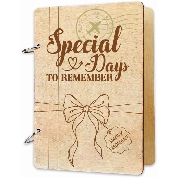 Special Days to Remember Greeting Card Holder Organizer Wooden Card Keeper Binder Planning Book Box Birthday Cards Keeper Photo Album Graduation Wedding Planner Journal Keepsake Gift for DIY