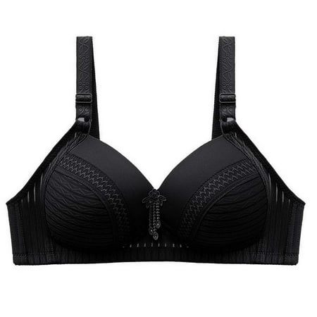 

Akklian Summer Savings Clearance Woman s Comfort Wirefree Bra Solid Color Bowknot Comfortable Push Up Bra Underwear