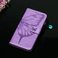 thumbnail image 5 of Mantto iPhone 12 Pro Case, Magnetic Folio Butterfly Patterned Wallet Case, PU Leather with Wrist Strap Credit Card Holder Slots Kickstand Protective Cover For iPhone 12 Pro, Lightpurple, 5 of 15