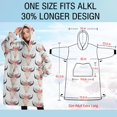 thumbnail image 4 of Oversized Wearable Blanket Hoodie,White Buffalo Skull Flower Pattern Sherpa Blanket Hoodie with Super Pockets,Super Warm Fuzzy Pullover for Women & Men, 4 of 6