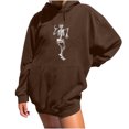 thumbnail image 1 of Sudadera estampada con capucha retro de manga larga suelta divertida vintage para mujer con mangas caídas en los hombros Pompotops  gfhjh7220, 1 of 7