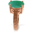 thumbnail image 3 of Galaxy Gold 14K Solid Rose Gold Ring with Natural Oval Emerald, Size 5.5, 5.5-11 Sizes, May Birthstone, Symbol of Harmony, 3 of 4