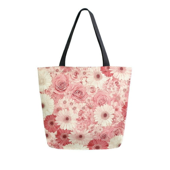 DIXRUYEE Tote Bag Women Weekender Travel Bag Shoulder Handbag Pink Flowers Printed