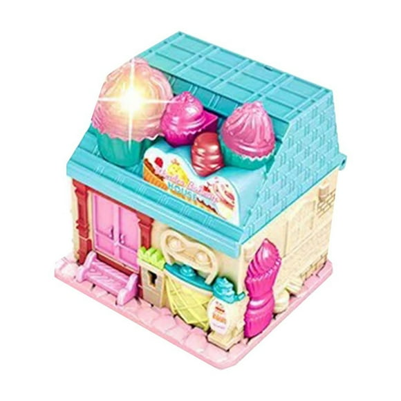 Doll House Toy Princess Castle Villa Model Play Set For Kids 4.13 Inch Versatile Surprise Cottage With Keys Simulation Home Gift