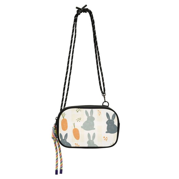 FORMRS Mini Crossbody Bag for Women Adjustable Rope Shoulder Casual Phone Purse, Whimsical Rabbits