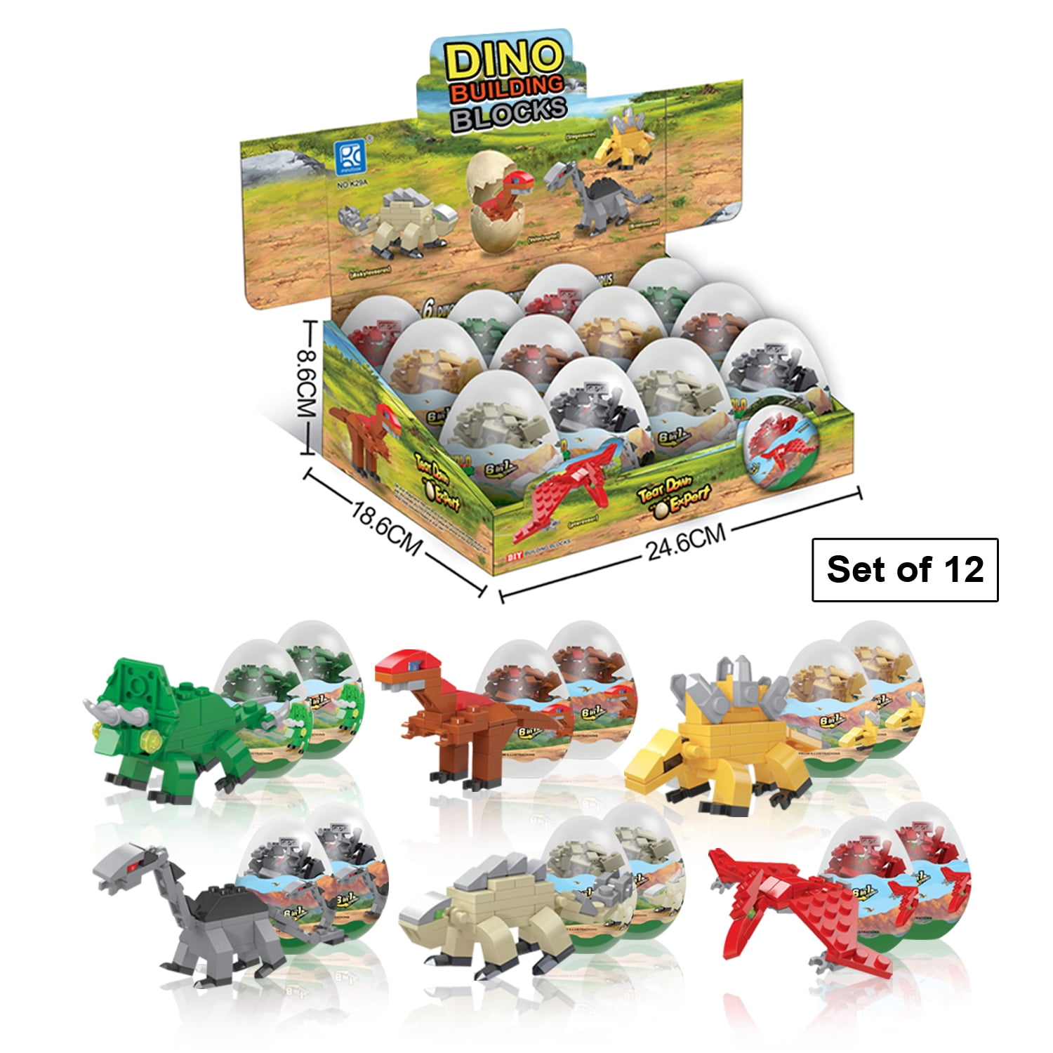 Details about   COOLITOYS Dinosaurs 12 Egg Toys 780 PCS Building Bricks Birthday Goodie Bag Gift 