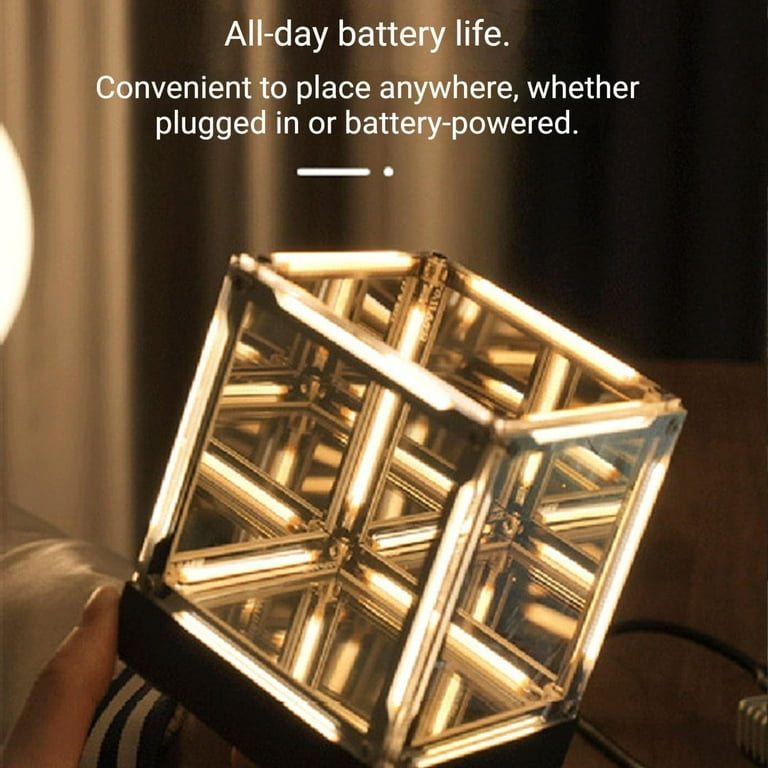 Infinity Mirror Hyper Cube Light, Wireless 4D Abyss LED Lamp with