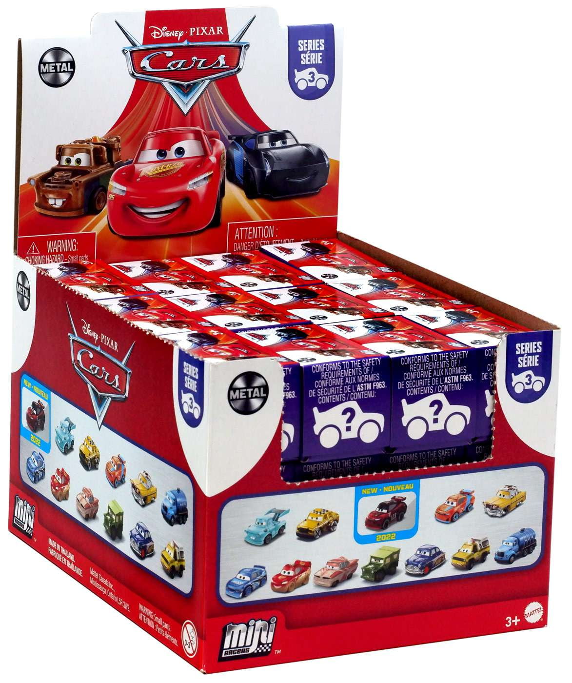 Disney Metal Mini Racers Series 3 Mystery Box (2022 Version, 36 Packs