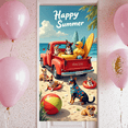 thumbnail image 2 of Cute Dogs Happy Summer Beach Party Banner Decorative Design Pups Playful Scene for Beach Party Summer Event Holiday Celebration, 2 of 9