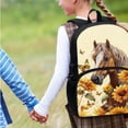 thumbnail image 4 of Yuyamidu Horse Backpack with Lunch Bag Set Sunflower School Bags 6th Grade Yellow Book Bags for Primary School Kids Lunch Box Pencil Case Water Bottle Sleeve 4 PCS Bookbag for Girls 10-12, 4 of 7