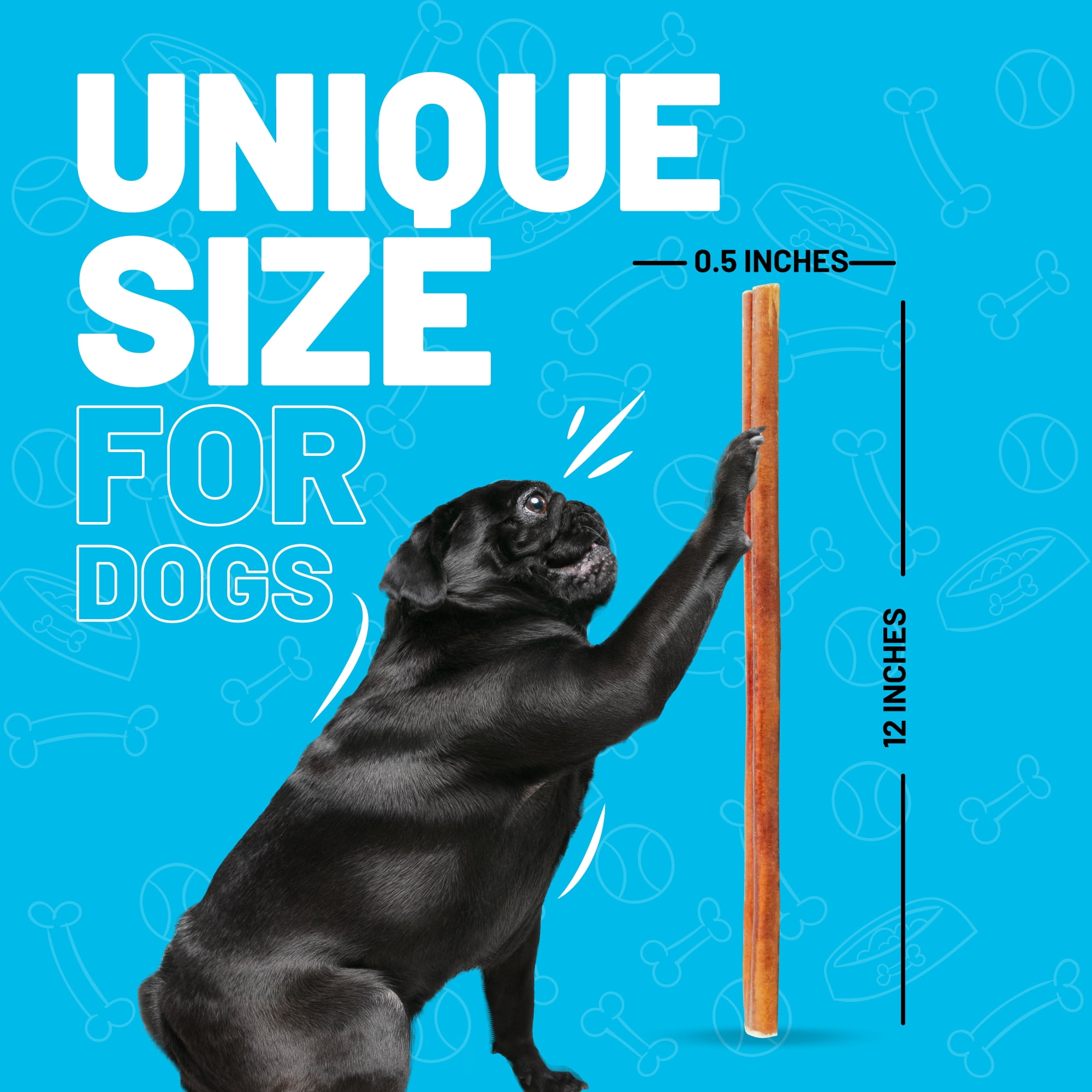 Sitka Farms Premium Bully Sticks 12 inch | Tasty Chews for Large Medium and Small Dogs (10 count)